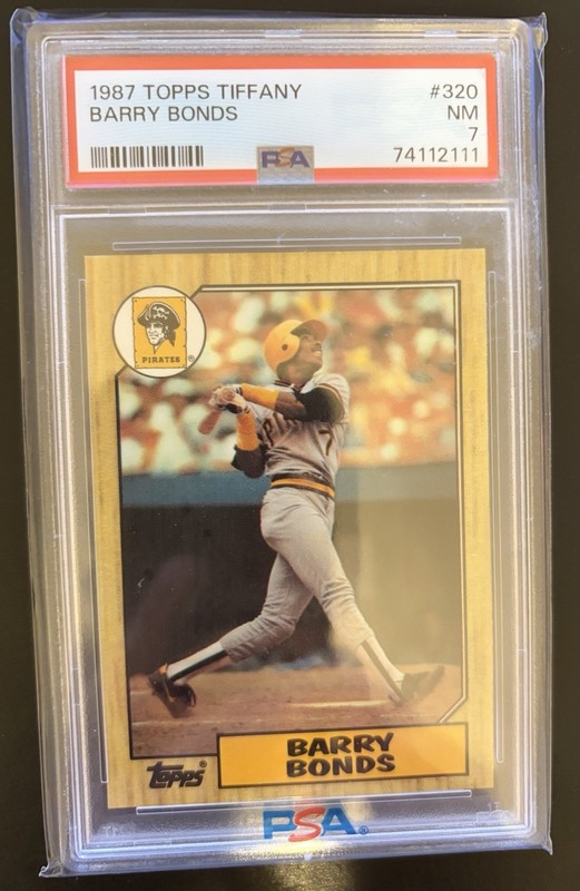 1987 Topps Tiffany Barry Bonds #320 PSA 7 Rookie view 2