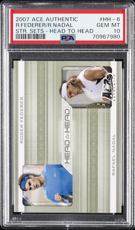 2007 ACE AUTHENTIC STRAIGHT SETS HEAD TO HEAD RAFAEL NADAL/ROGER FEDERER PSA 10