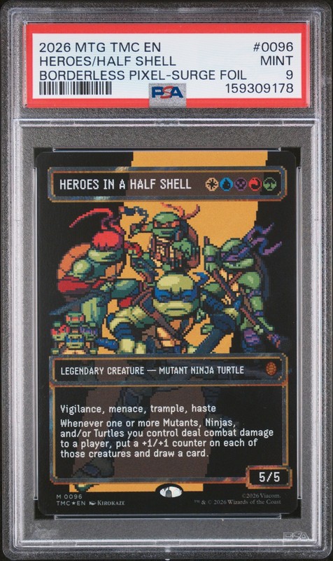 2026 MTG TEENAGE MUTANT NINJA TURTLES COMMANDER HEROES IN A HALF SHELL PSA 9