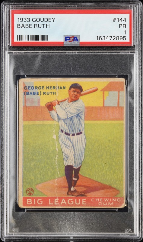 1933 GOUDEY #144 BABE RUTH PSA 1