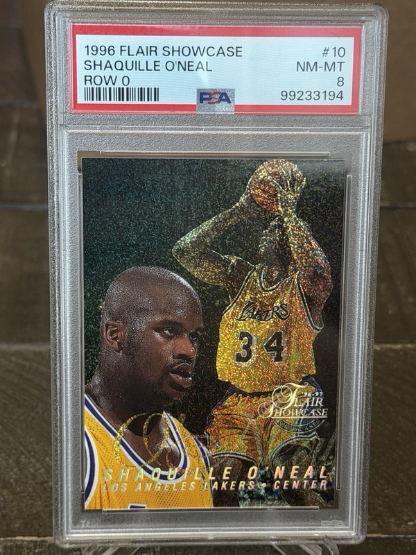 1996-97 Flair Showcase - Shaquille O'Neal #10 Row 0 PSA 8 Lakers