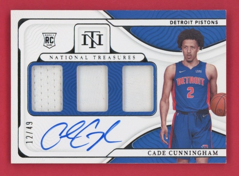 2021-22 National Treasures Cade Cunningham RPA RC Patch Auto /49 Rookie Triple