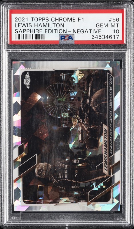 2021 TOPPS CHROME FORMULA 1 SAPPHIRE EDITION #56 LEWIS HAMILTON 36/100 PSA 10