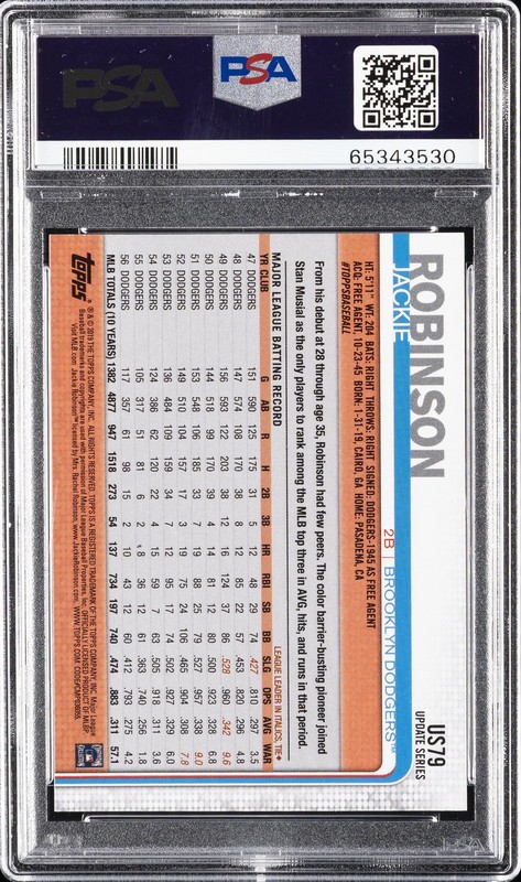 2019 TOPPS UPDATE #US79 JACKIE ROBINSON PSA 10 view 2