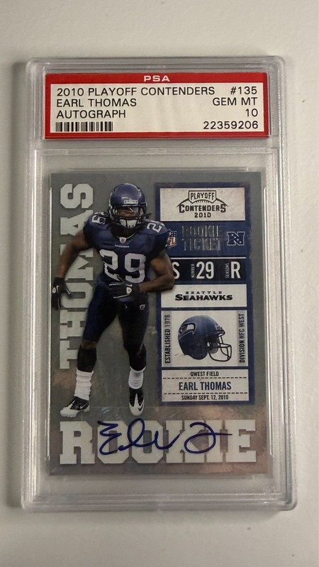 2010 Playoff Contenders #135 Earl Thomas rc auto PSA 10