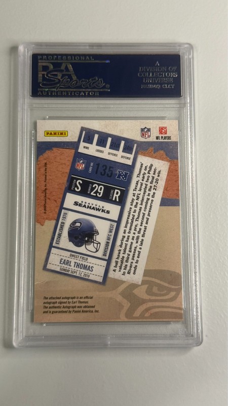 2010 Playoff Contenders #135 Earl Thomas rc auto PSA 10 view 2