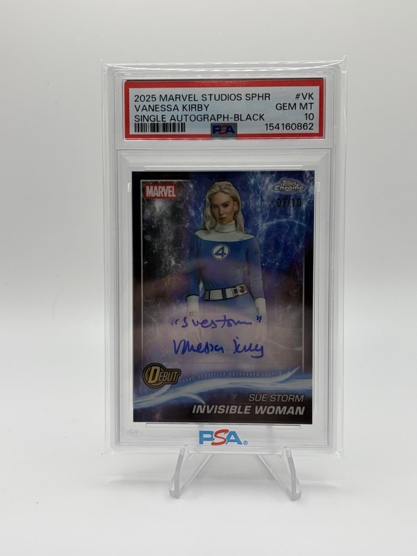 2025 Topps Marvel Studios Sapphire Invisible Woman Auto 07/10 Inscribed PSA 10