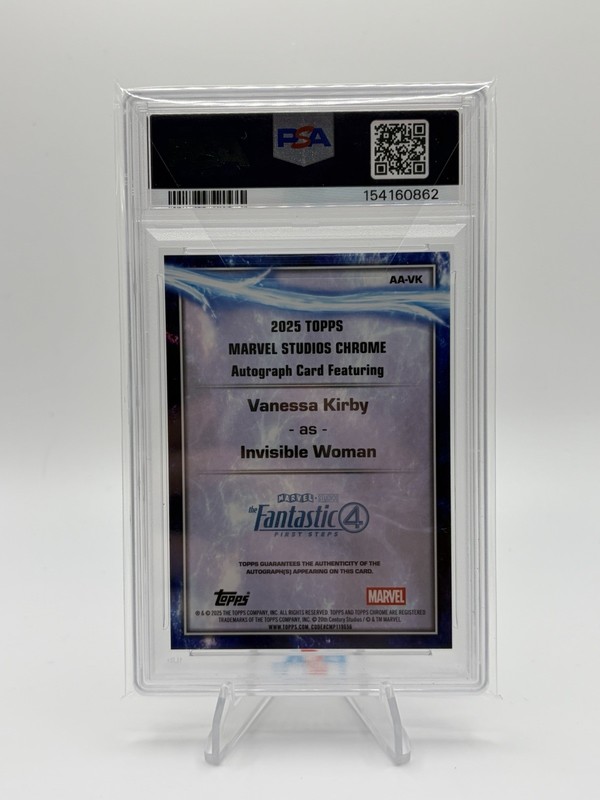 2025 Topps Marvel Studios Sapphire Invisible Woman Auto 07/10 Inscribed PSA 10 view 2