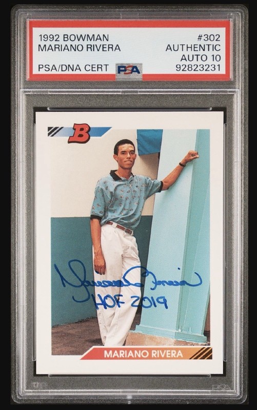 1992 Bowman AUTO GEM 10 Mariano Rivera ONLY MLB AUTHENTICATED ON EBAY HOF19!!!