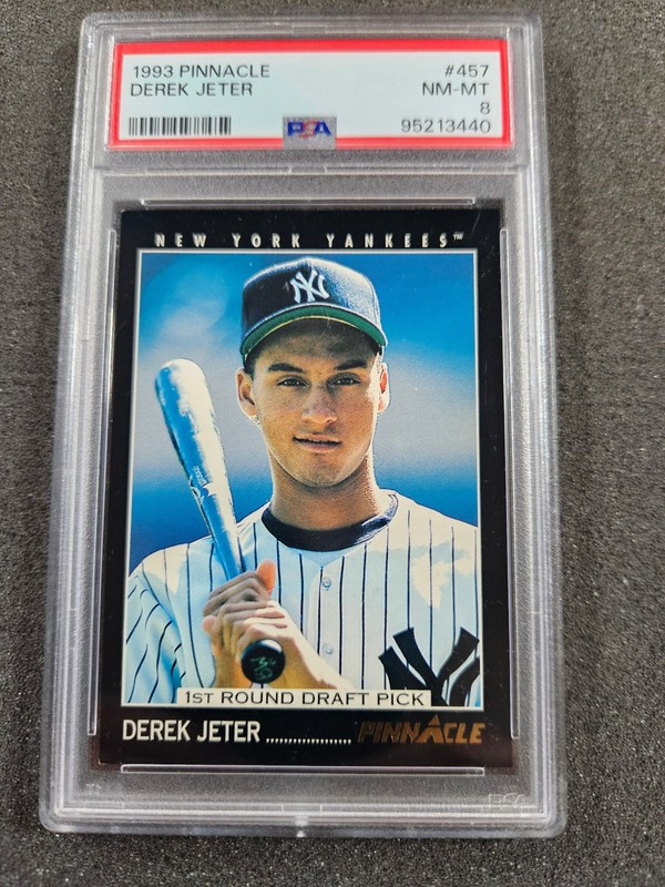 🌟 1993 Pinnacle Derek Jeter Rookie RC #457 PSA 8 NM-MT HOF New York Yankees