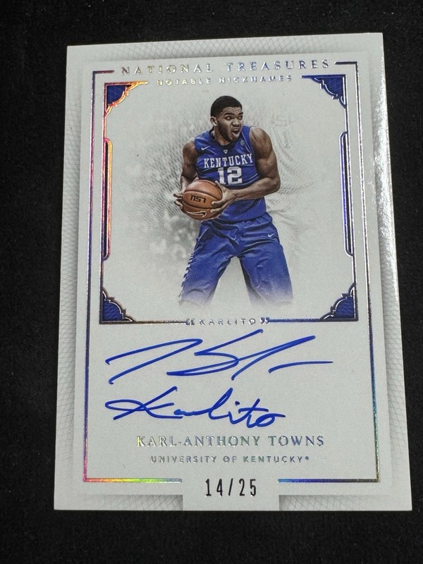 2016 Panini National Treasures Karl-Anthony Towns Notable Nicknames Auto 14/25