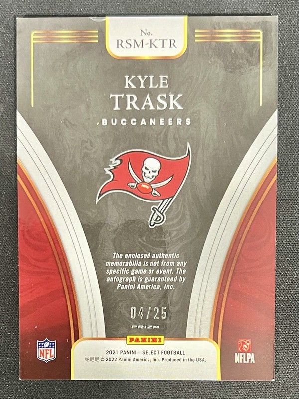 2021 Kyle Trask Select FOTL 04/25 Rookie Patch Auto view 2