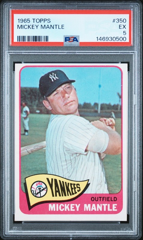 1965 Topps #350 Mickey Mantle PSA 5 EX-MT New York Yankees HOF Looks Better