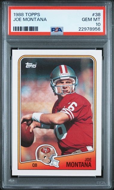1988 Topps #38 Joe Montana Card PSA 10 HOF San Francisco 49ers Notre Dame GOAT