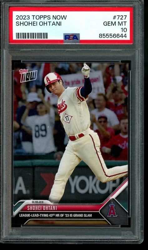 2023 Topps Now Shohei Ohtani Lead Tying HR #727 PSA 10 Angels / Dodgers view 1