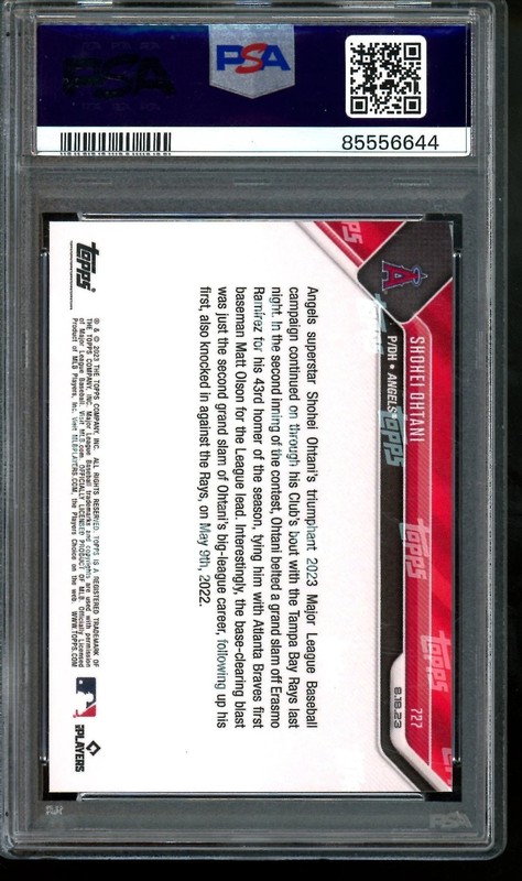 2023 Topps Now Shohei Ohtani Lead Tying HR #727 PSA 10 Angels / Dodgers view 2