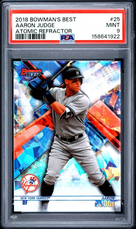2018 BOWMAN'S BEST ATOMIC REFRACTOR #25 AARON JUDGE PSA 9