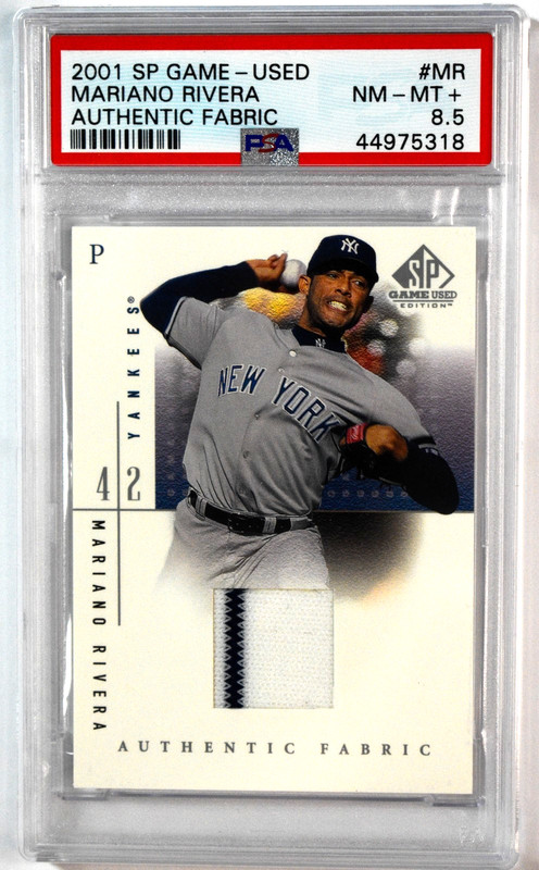 2001 SP Game-Used Mariano Rivera Authentic Fabric Pinstripe Patch PSA 8.5 NM-MT+