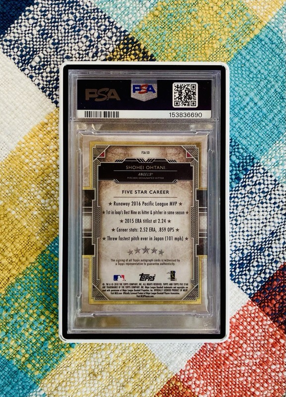 PSA 9 💎 2018 Topps Five Star Shohei Ohtani #FSA-SO RC Auto GOLD (08/10) POP 1 view 2