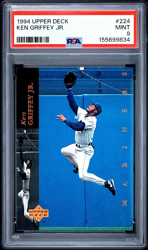 👑 1994 UD #224 KEN GRIFFEY JR. 💎 PSA 9 🔥 ROY/MVP/HOF 📈 "THE KID" 🍊 LOW POP