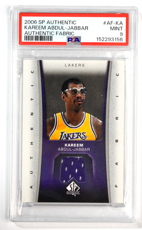 2006 SP Authentic #AF-KA Kareem Abdul-Jabbar Authentic Fabric Game Used PSA 9