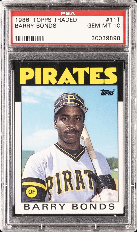 1986 TOPPS TRADED #11T BARRY BONDS ROOKIE RC PSA 10