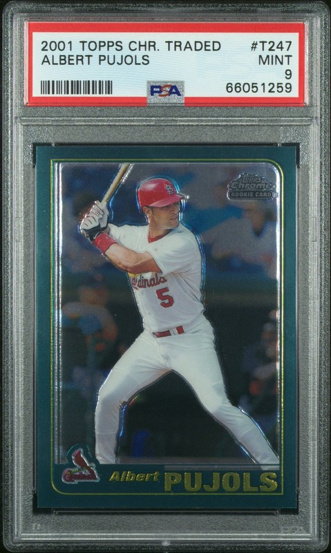 💎2001 ALBERT PUJOLS TOPPS CHROME TRADED ROOKIE RC PSA 9 MINT 💎