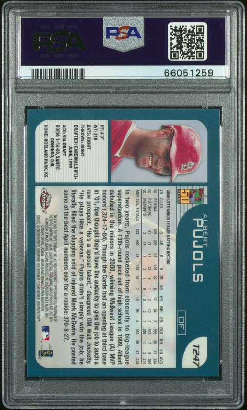 💎2001 ALBERT PUJOLS TOPPS CHROME TRADED ROOKIE RC PSA 9 MINT 💎 view 2