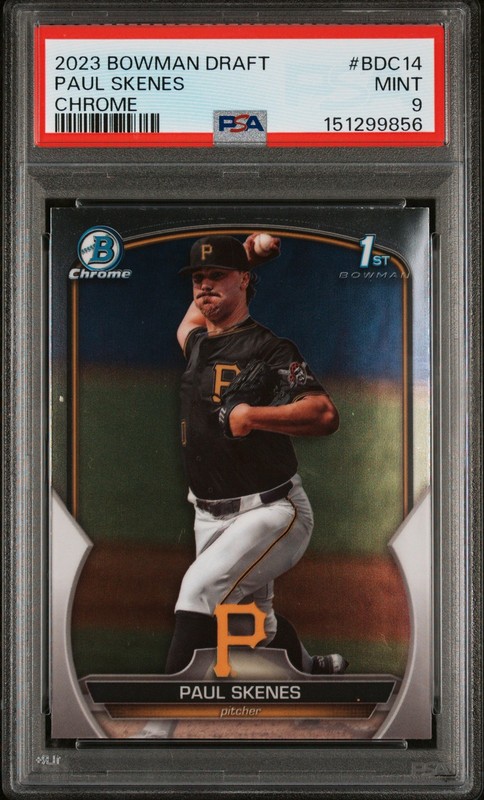 2023 BOWMAN DRAFT CHROME #BDC14 PAUL SKENES PSA 9