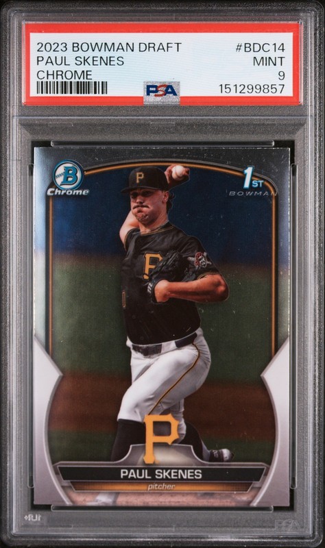 2023 BOWMAN DRAFT CHROME #BDC14 PAUL SKENES PSA 9