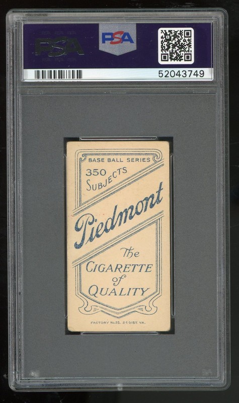 1909-1911 T206 Piedmont 350 Dave Brain PSA 3.5 Factory 25 Great Card!! view 2