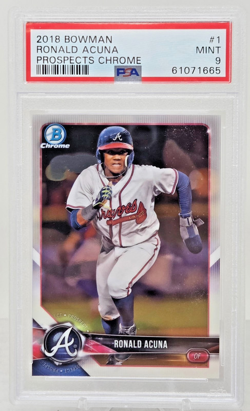 2018 Bowman RONALD ACUNA JR. Rookie Card PSA 9 Mint view 1