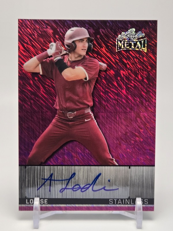 2026 Leaf Metal Baseball ALEX LODISE Pink Shimmer Stainless Auto 1/1 #SA-AL1