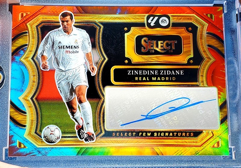 2025-26 Select La Liga Zinedine Zidane Prizm Tye-Dye Auto #19/25 Sp Soccer Card