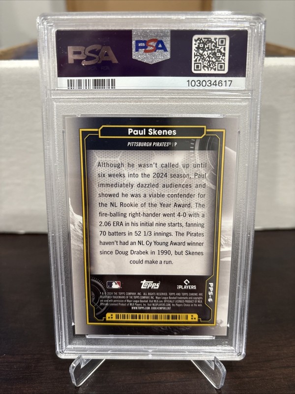 2024 Topps Cosmic Chrome Planetary Pursuit The Sun #6 Paul Skenes RC PSA 10 view 2