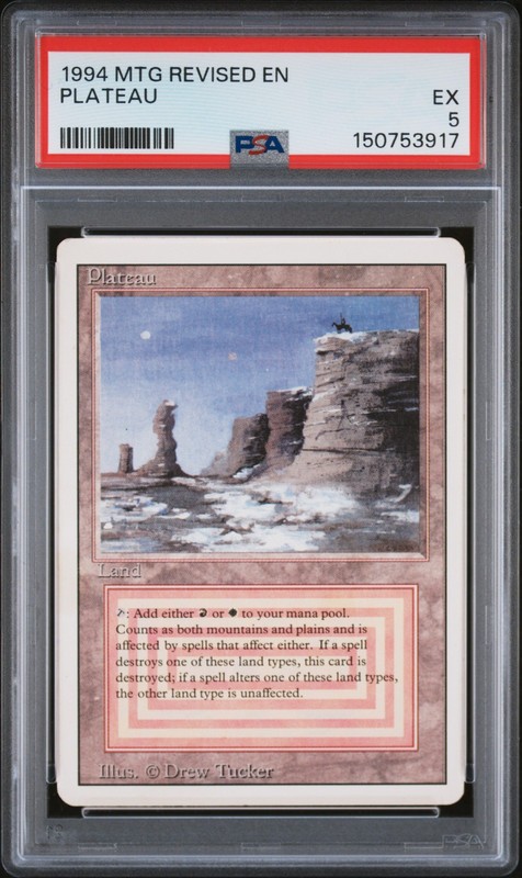 1994 MAGIC: THE GATHERING REVISED EDITION PLATEAU PSA 5