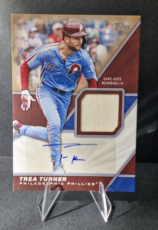 Trea Turner On Card Auto Game Warn Patch 2026 Topps Series 2 /50. No US Tarrifs