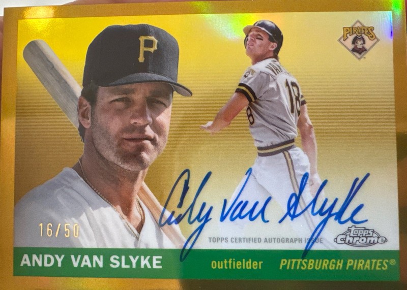2025 Topps Chrome Platinum Andy Van Slyke On Card Auto Gold /50