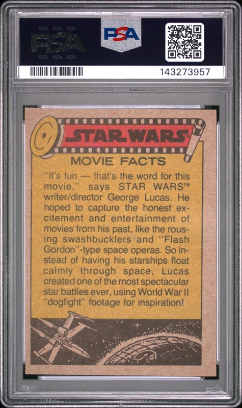 1977 TOPPS STAR WARS HARRISON FORD AS HAN SOLO #58 PSA 8 view 2