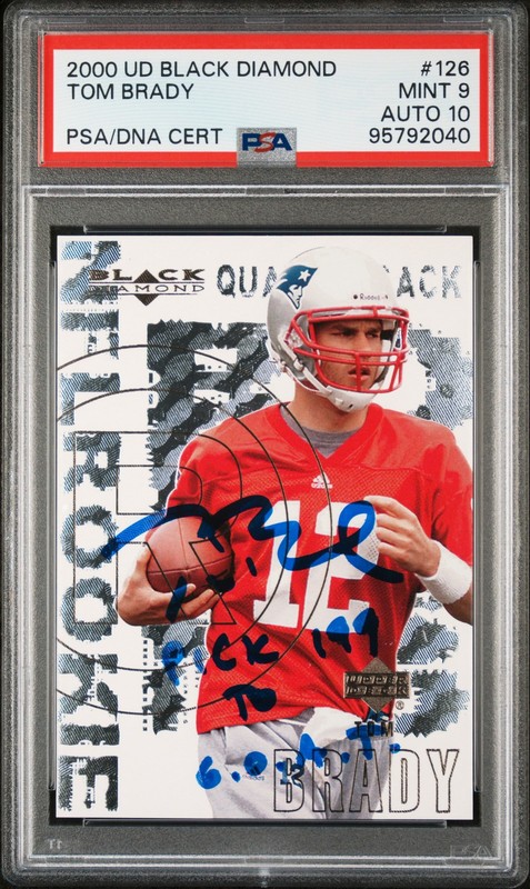 2000 UD BLACK DIAMOND #126 TOM BRADY ROOKIE PSA 9 AUTO 10 "PICK 1999 TO G.O.AT."