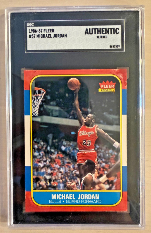 1986 MICHAEL JORDAN FLEER ROOKIE CARD #57 CHICAGO BULLS HOF ICONIC RC
