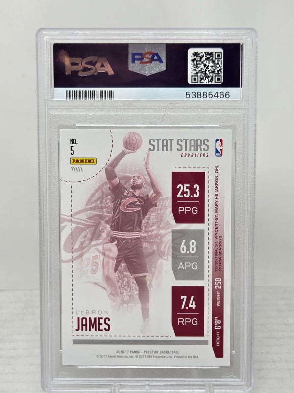 2016 Stat Stars LeBRON JAMES CARD Pop 7 PSA 10 GEM MINT view 2