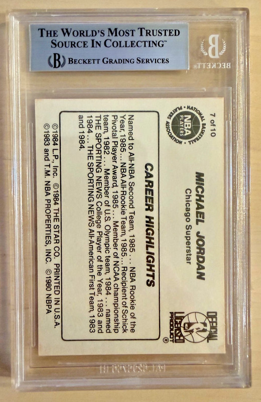 1986 Star Michael Jordan - Michael Jordan #7 (RC)  BGS 7.5, Super clean!! view 2