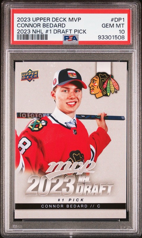 Upper Deck MVP Connor Bedard Rookie PSA 10 DP-1 2023 NHL Draft #1 Pick