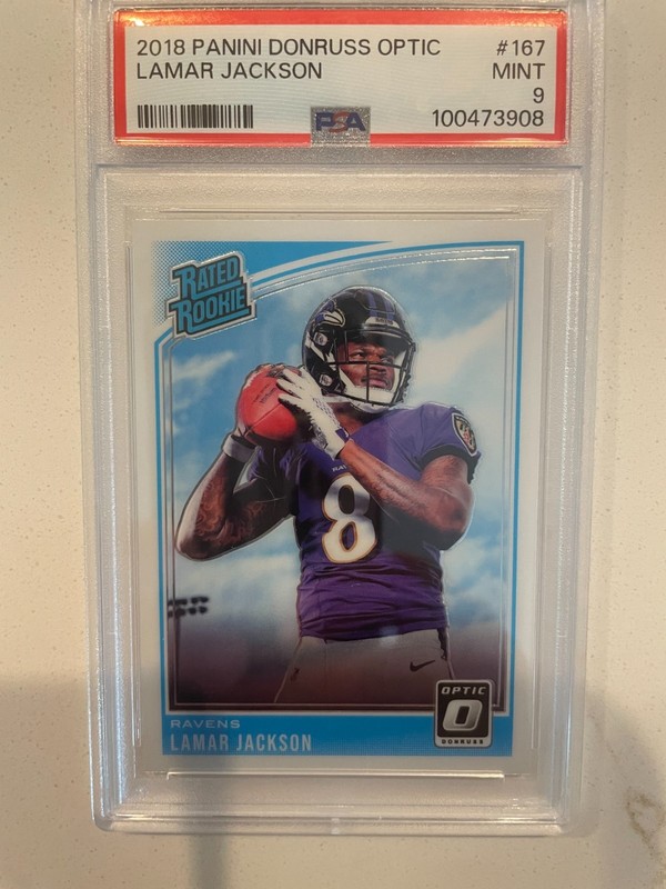 PSA 9 2018 Donruss Optic Lamar Jackson RATED ROOKIE