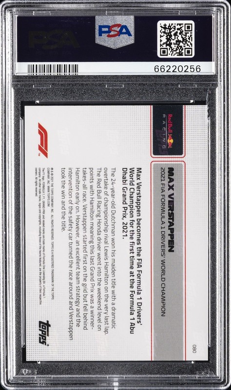 2021 TOPPS NOW FORMULA 1 #80 MAX VERSTAPPEN PSA 10 view 2