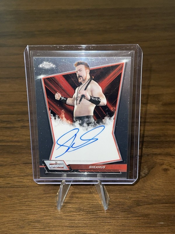 2026 Topps Chrome WWE Sheamus Base On Card Auto #RBA-SHE Wrestling RAW view 2