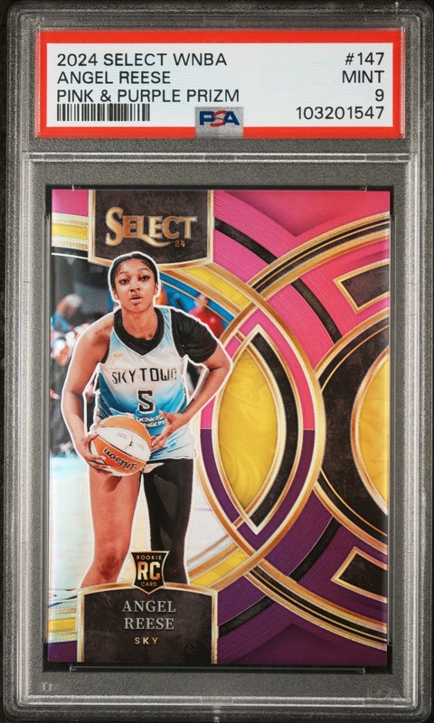2024 PANINI SELECT WNBA PINK & PURPLE PRIZM #147 ANGEL REESE 31/99 PSA 9