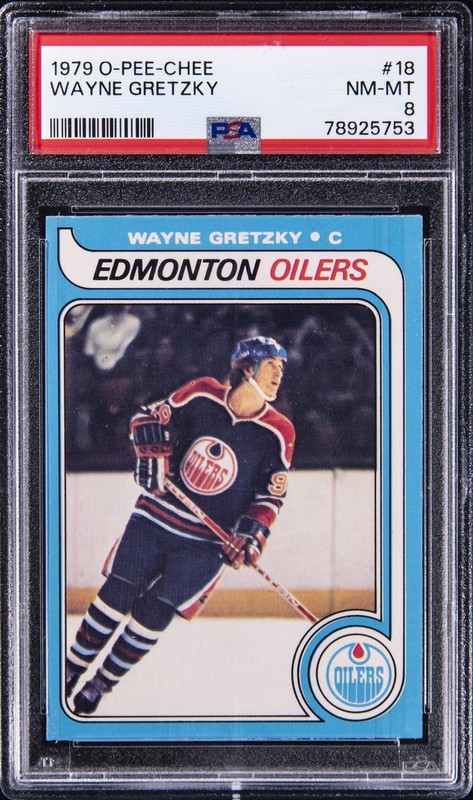 1979 O-PEE-CHEE #18 WAYNE GRETZKY ROOKIE RC PSA 8