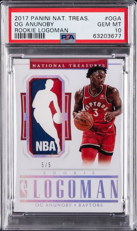2017 OG Anunoby National Treasures Rookie Logoman /5